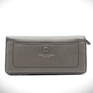 MARC JACOBS Empire City Dark Grey Leather Continental Bifold Wallet